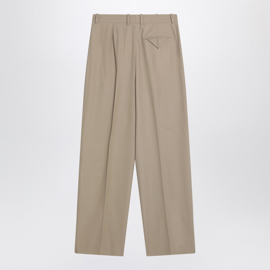 Bottega Veneta Men Straight-Leg Beige Trousers