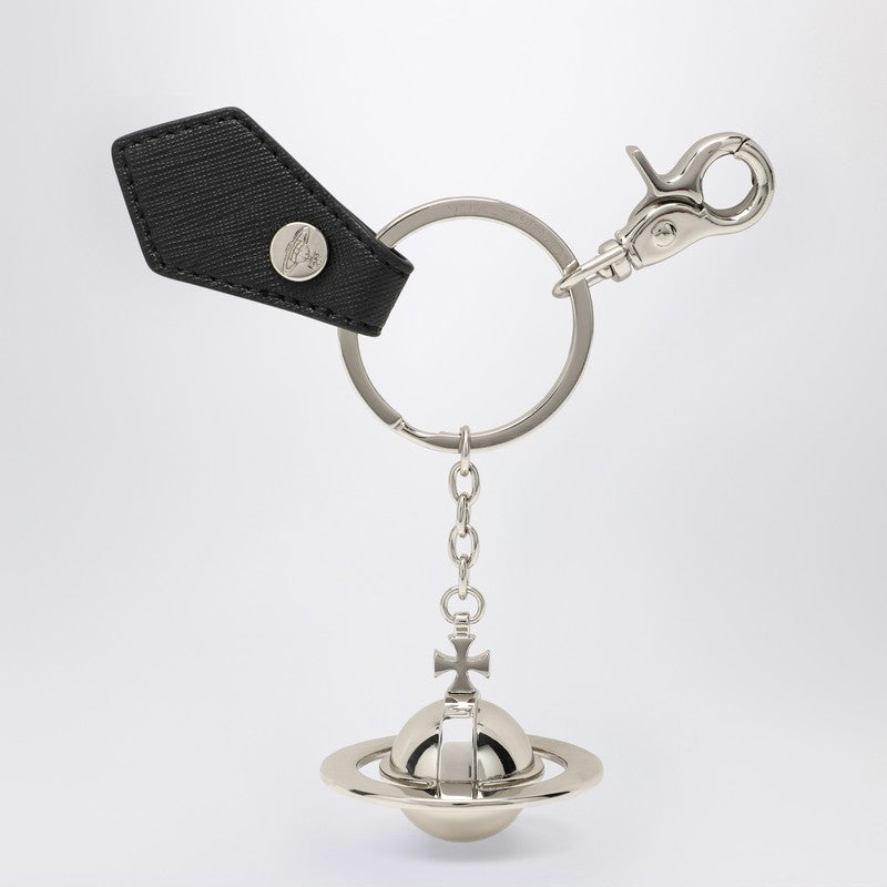 Vivienne Westwood 3D Orb Black Metal Key Ring Women