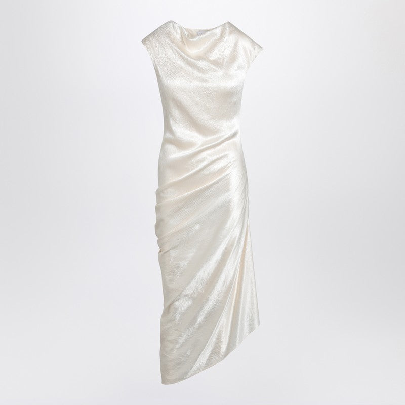 Alexander Mcqueen Ivory Asymmetrical Draped Dress Women