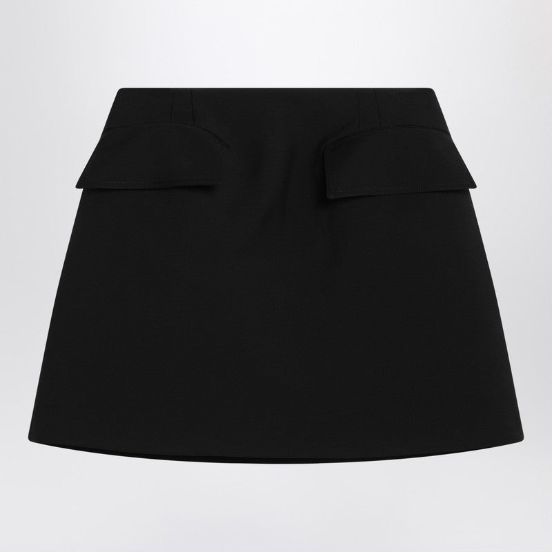 Alexander Mcqueen Black Wool Mini Skirt Women
