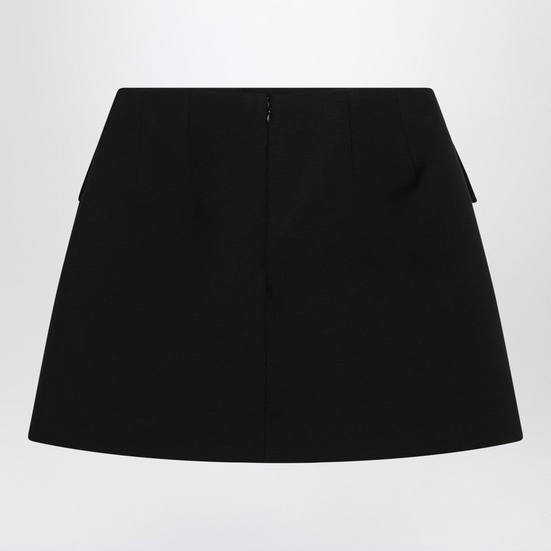 Alexander Mcqueen Black Wool Mini Skirt Women