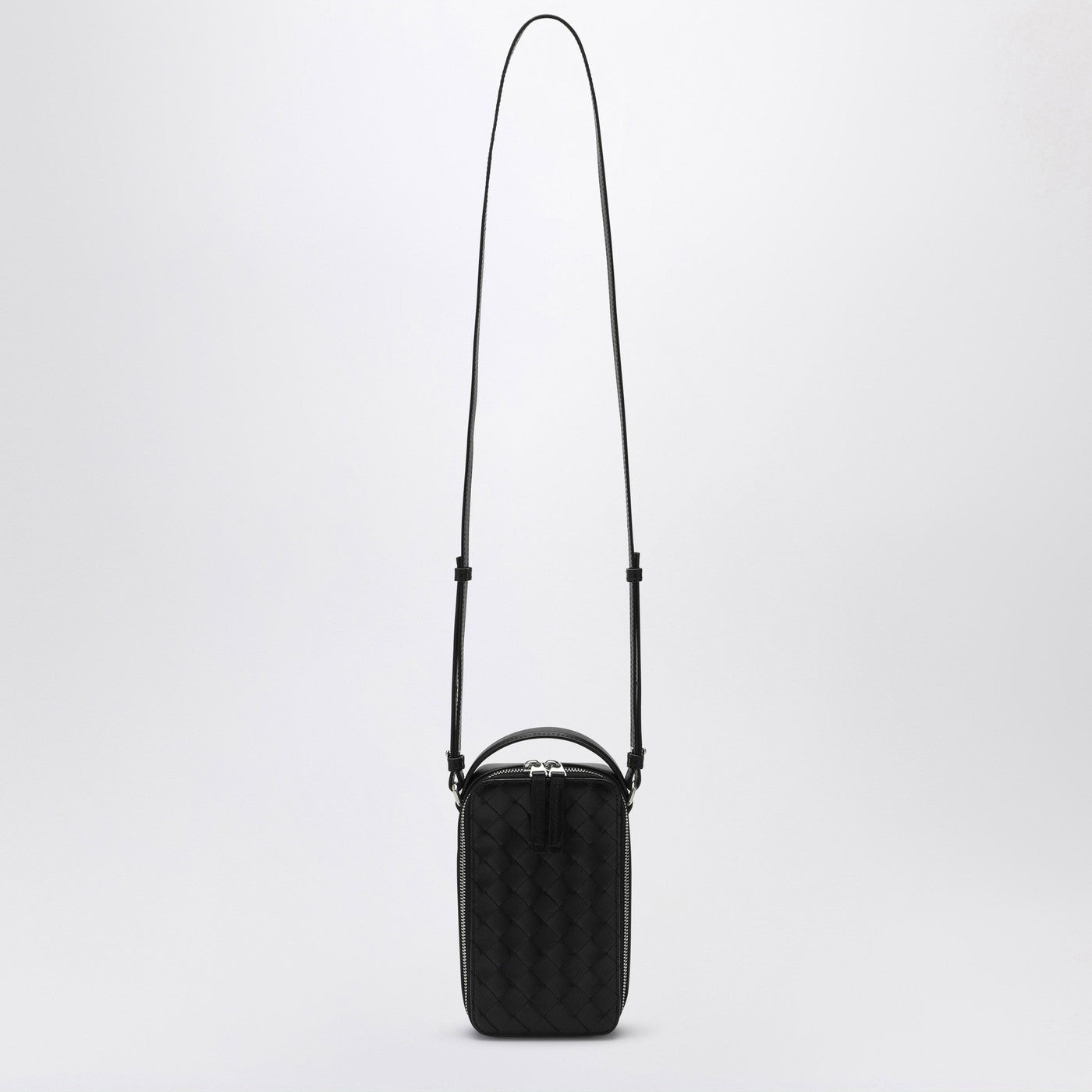 Bottega Veneta Men Getaway Smartphone Case In Black Intrecciato