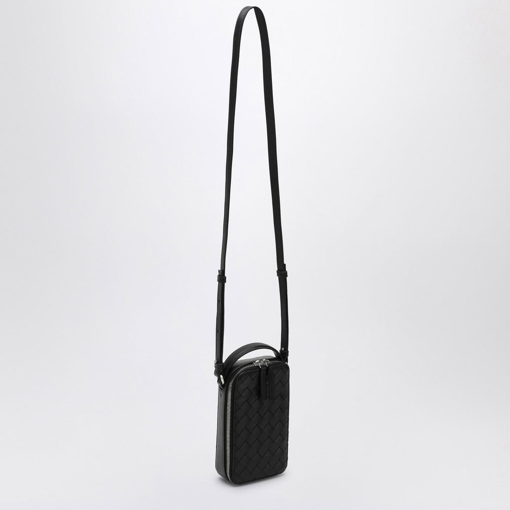 Bottega Veneta Men Getaway Smartphone Case In Black Intrecciato