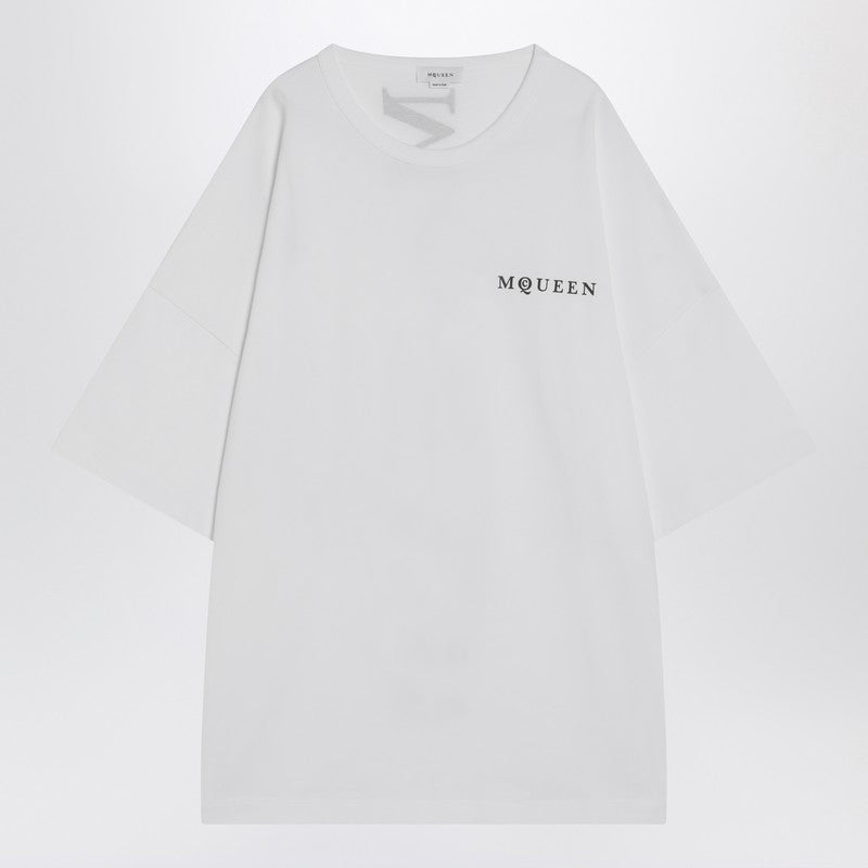 Alexander Mcqueen White Oversized T-Shirt With Logo Men