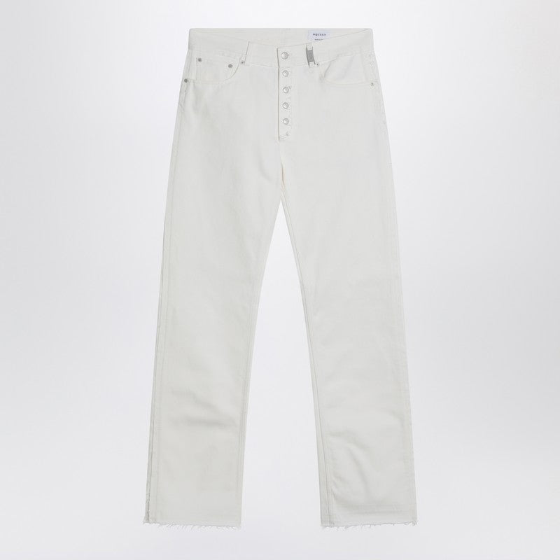 Alexander Mcqueen White Denim Trousers Men