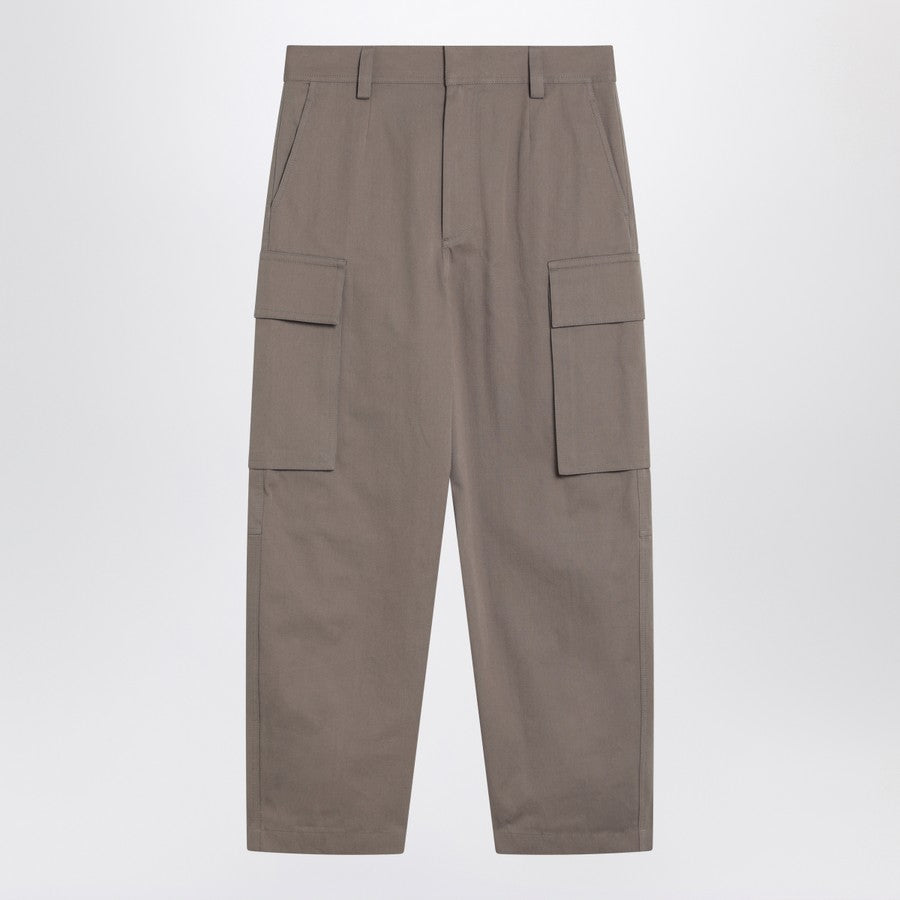 Bottega Veneta Men Grey Seal Cotton Twill Cargo Pants