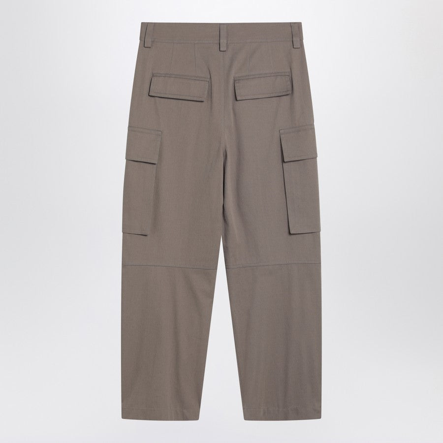 Bottega Veneta Men Grey Seal Cotton Twill Cargo Pants