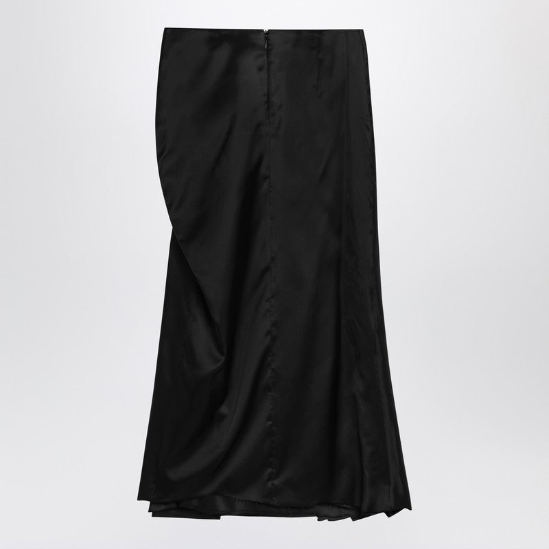 Balenciaga Draped Black Skirt In Cupro Twill Women