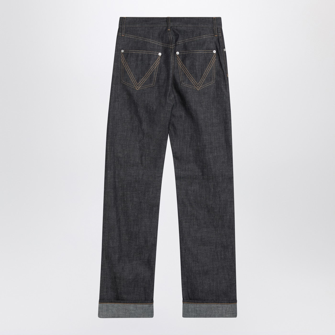 Bottega Veneta Women Jeans With Indigo Blue Turn-Up