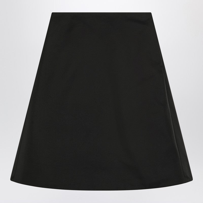 Alexander Mcqueen Flared Black Skirt In Silk Blend Women