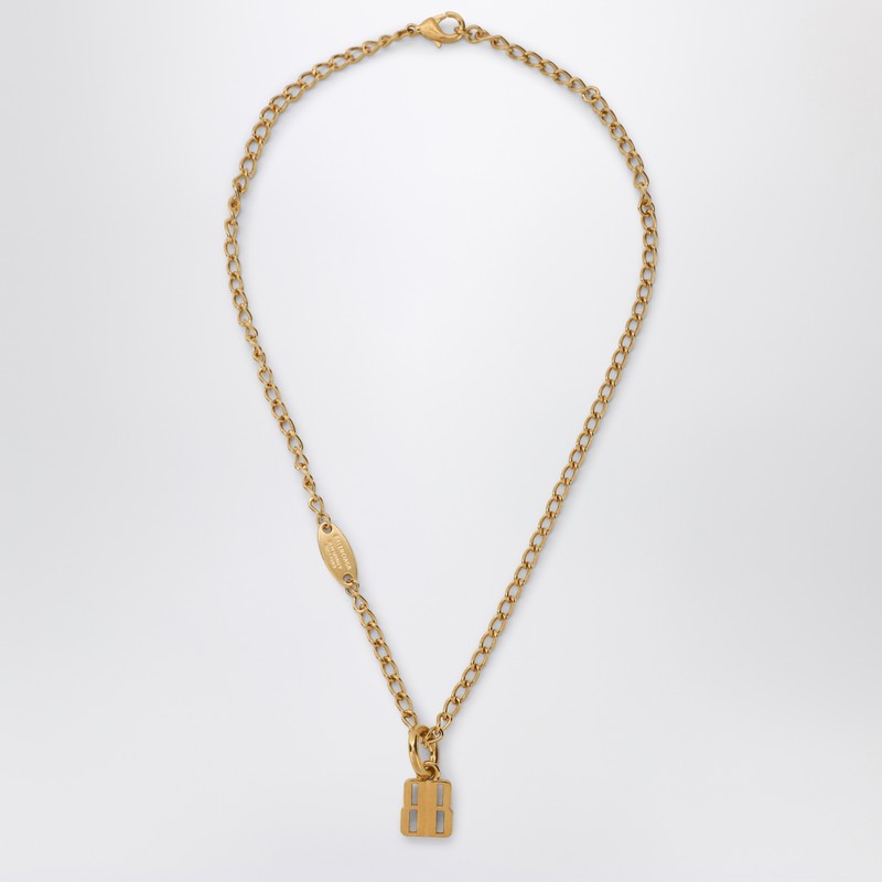 Balenciaga Nano Necklace In Gold Brass Women