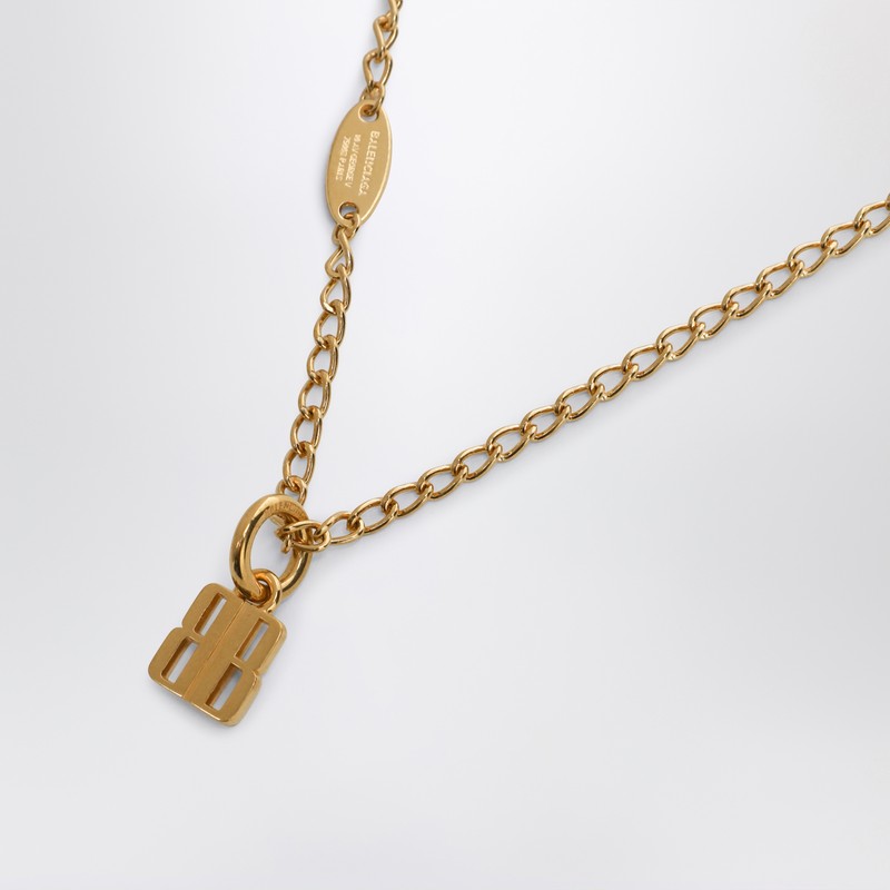 Balenciaga Nano Necklace In Gold Brass Women