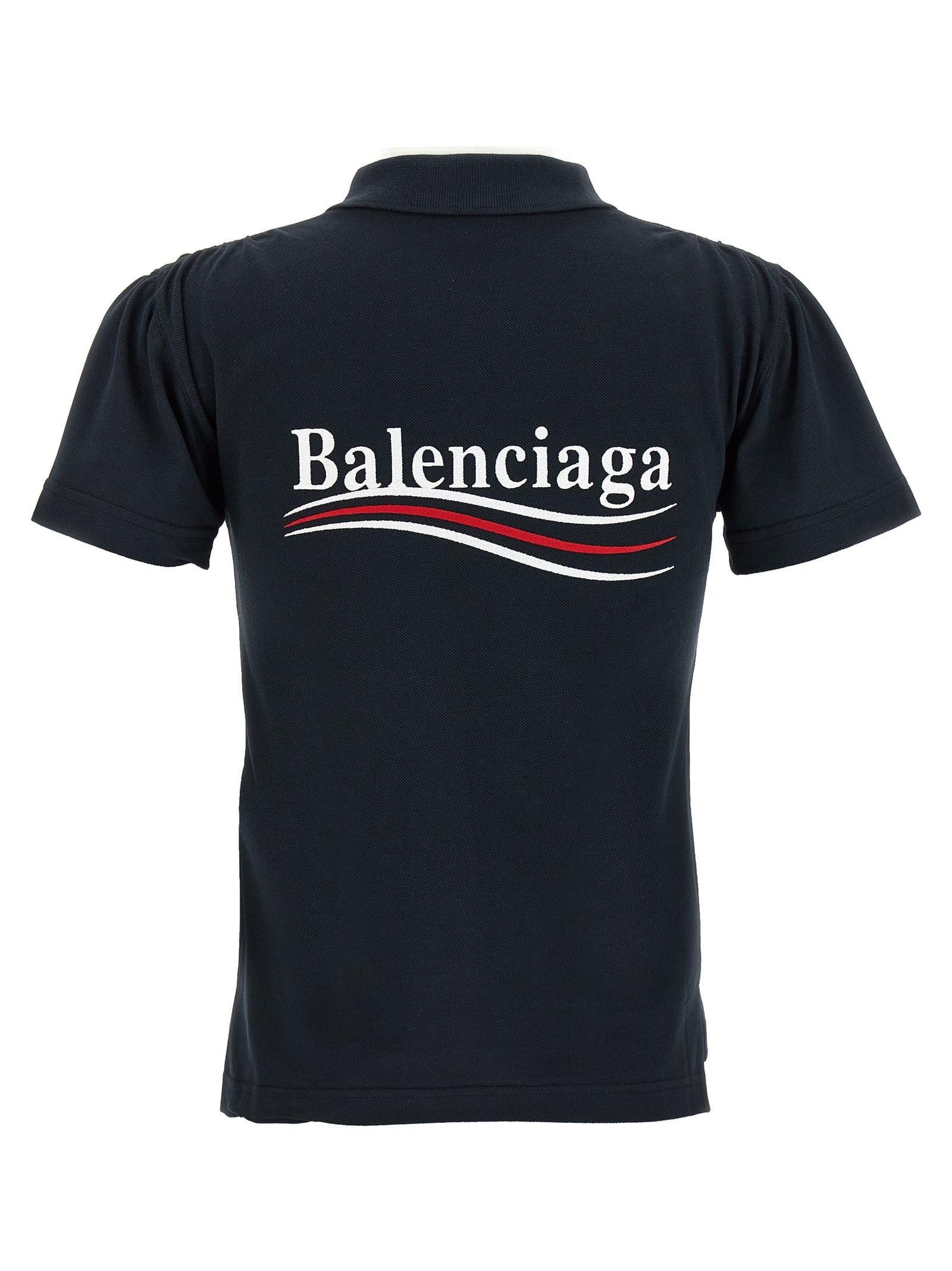 Balenciaga Women Logo Embroidery Polo Shirt