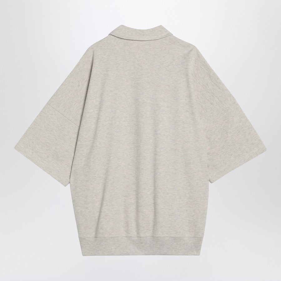 Bottega Veneta Men Sea Salt Mélange Cotton Polo