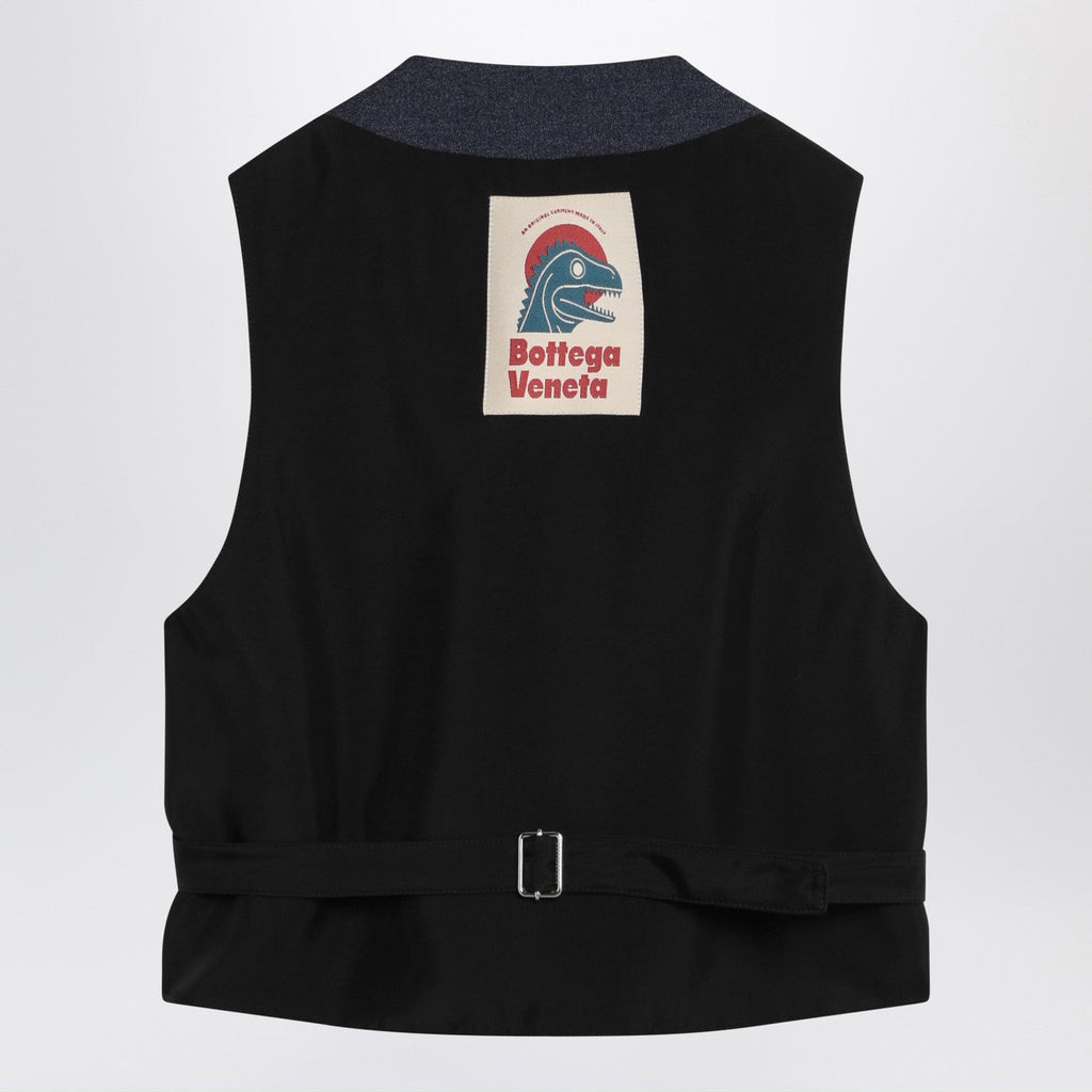 Bottega Veneta Men Dark Blue Wool Vest