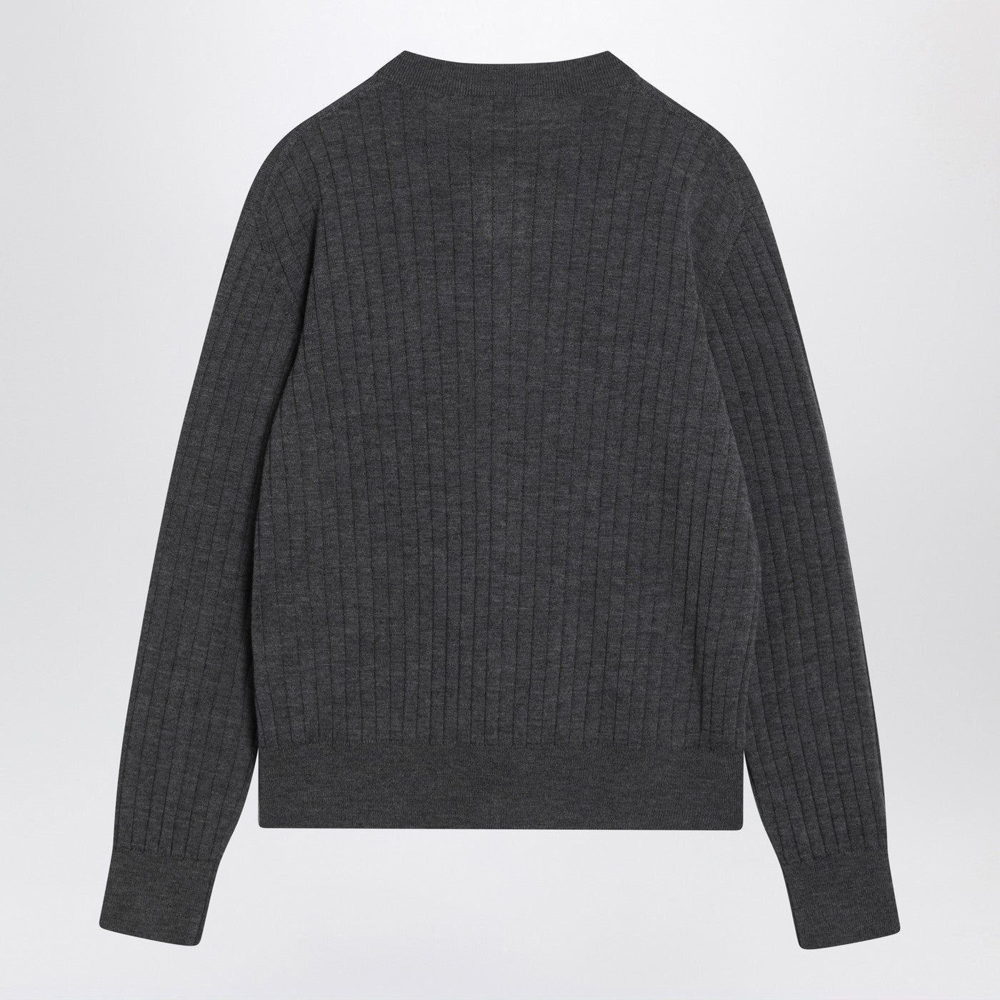 Bottega Veneta Women Grey Ribbed Wool Cardigan