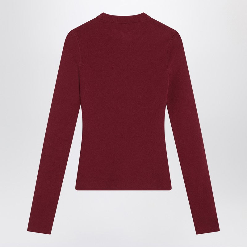 Balenciaga Ribbed Burgundy Nano Bb Sweater Women