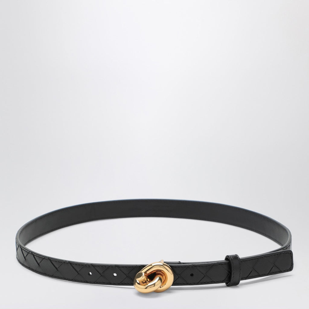 Bottega Veneta Women Black Knot Belt In Intrecciato