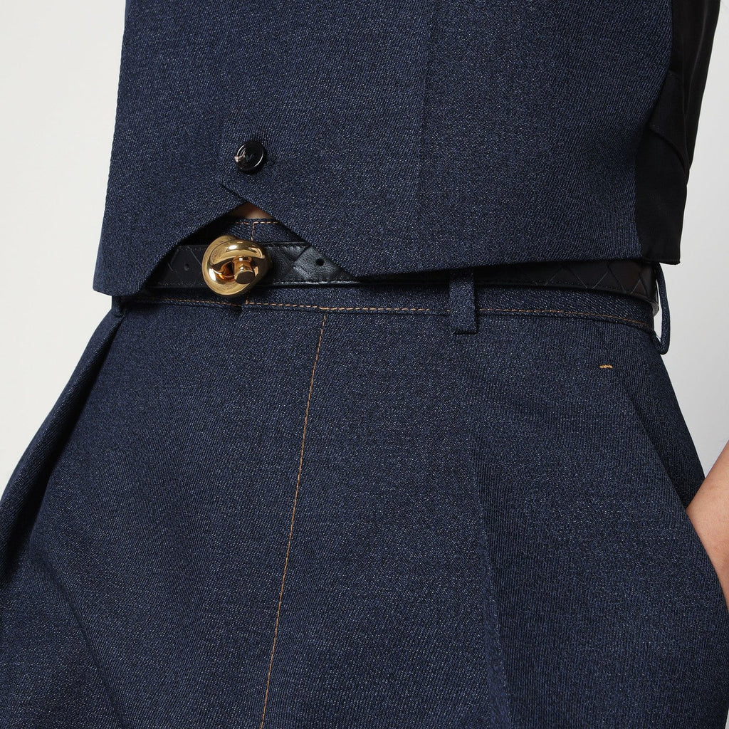 Bottega Veneta Women Black Knot Belt In Intrecciato