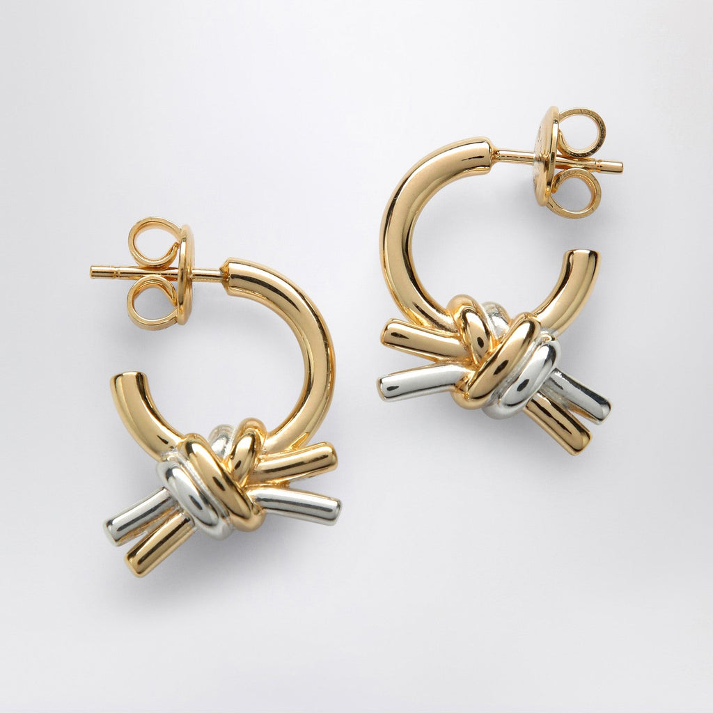 Bottega Veneta Women Knot Earrings In Silver/Yellow Gold Colour