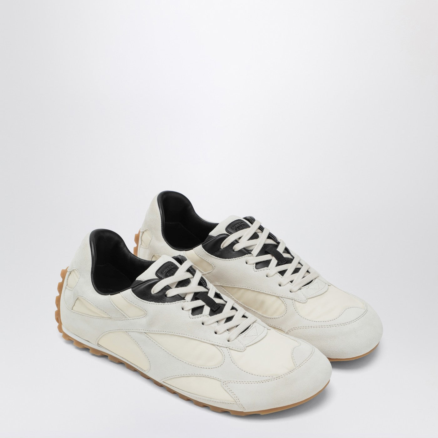 Bottega Veneta Men Orbit Flash Sneaker Sea Salt/Black In Suede