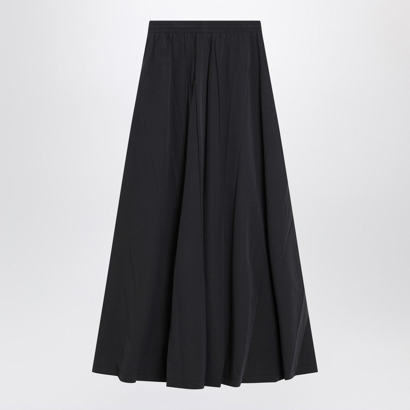Balenciaga Black Washed Cotton Maxi Skirt Women