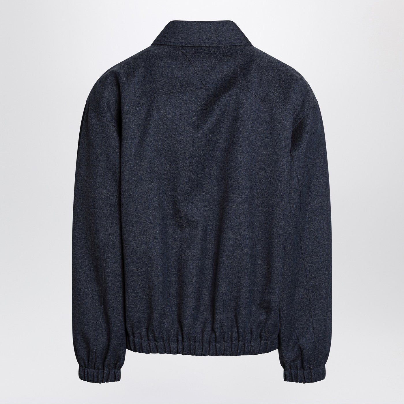 Bottega Veneta Men Indigo Blue Zipped Wool Jacket