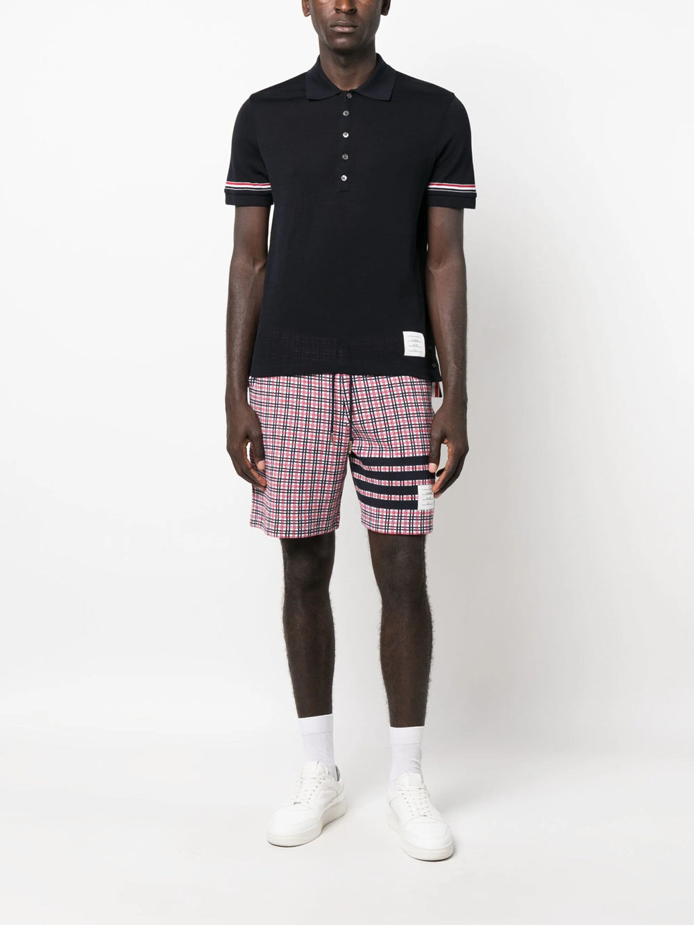 Thom Browne Men Polo With Rwb Band