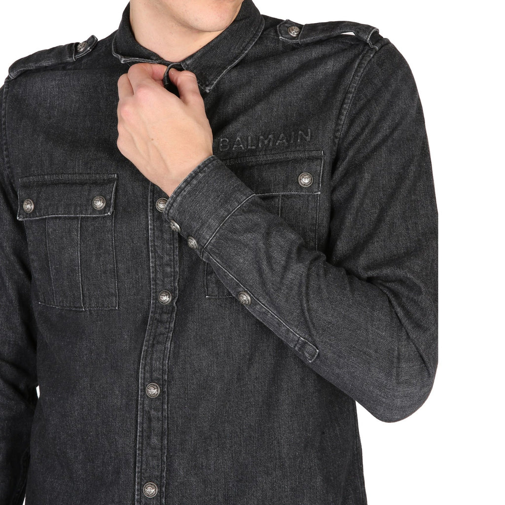 Balmain Cotton Denim Shirt Men