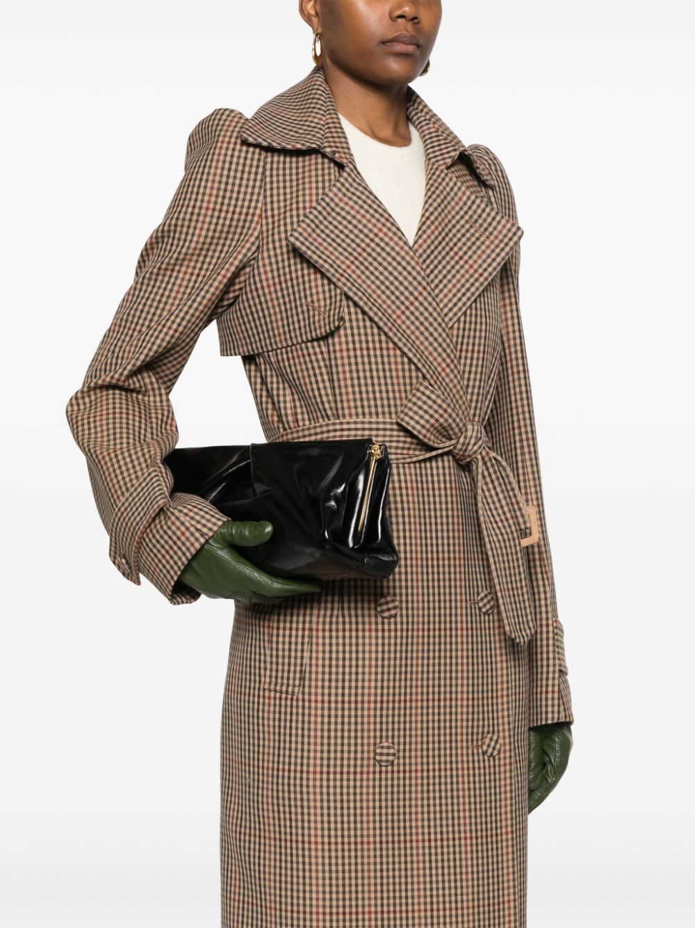 Dries Van Noten Women Large Leather Clutch Bag, With Detachable Adjustable Shoulder Strap.