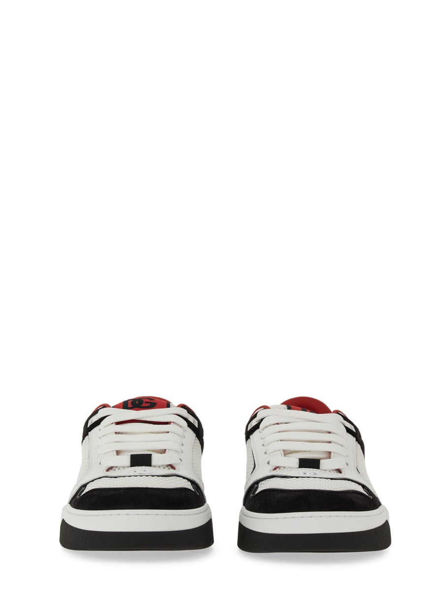 Dolce & Gabbana Men Leather And Mesh Sneaker