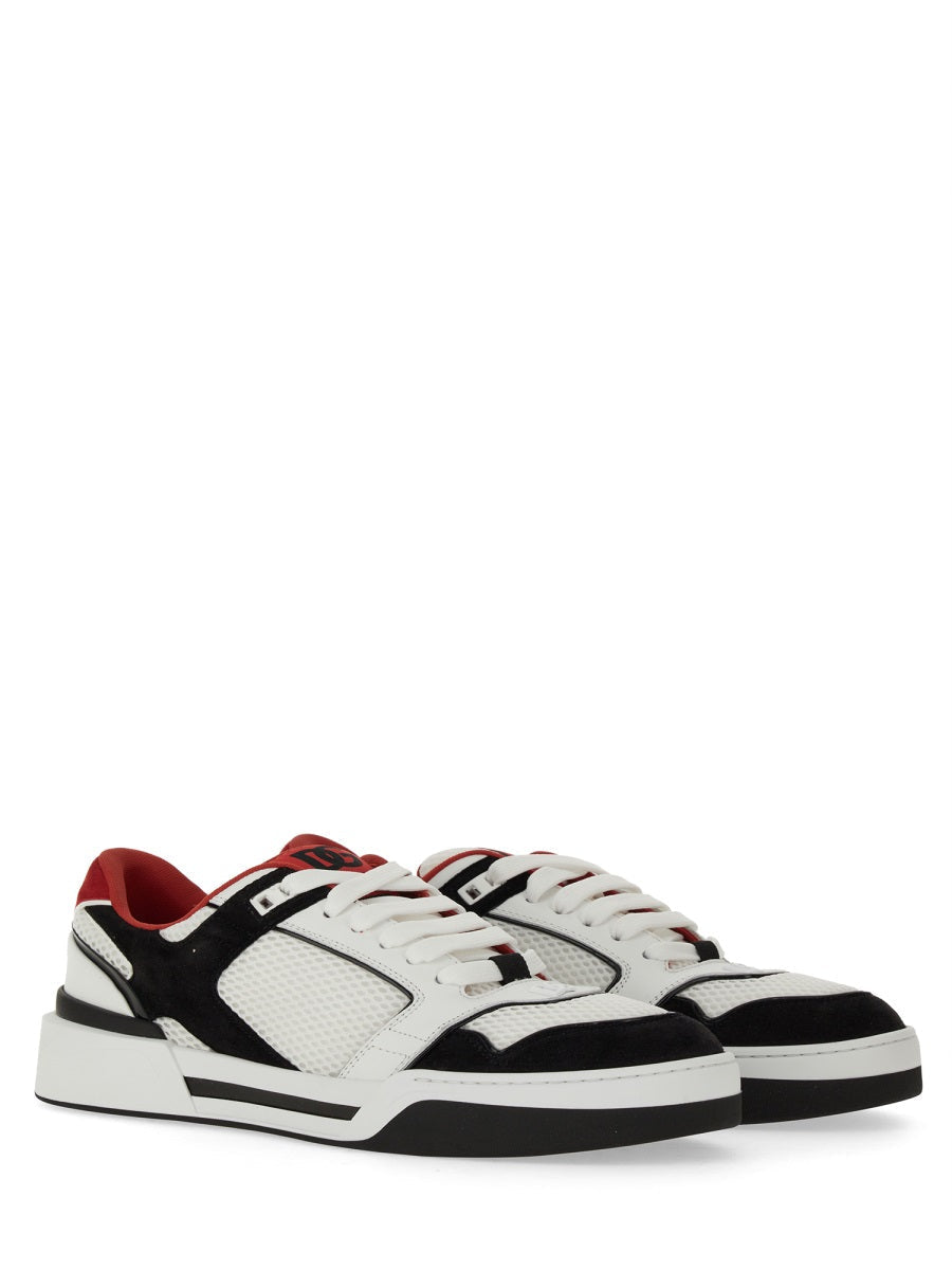Dolce & Gabbana Men Leather And Mesh Sneaker