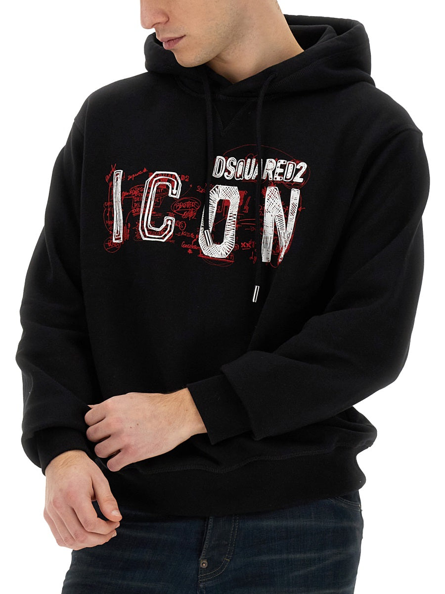 Dsquared Men "Icon" Scribble Cool Fit Sweatshirt