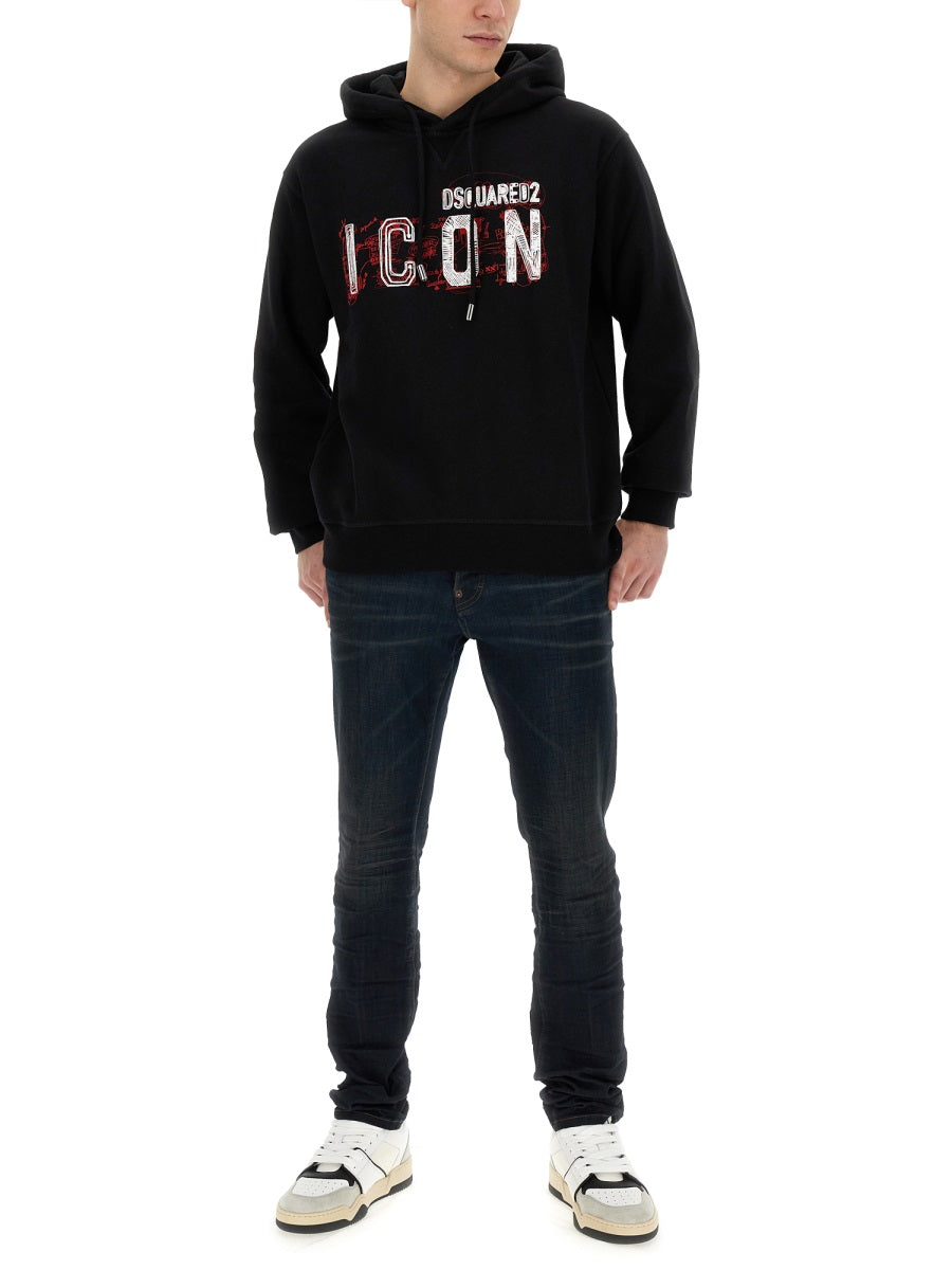 Dsquared Men "Icon" Scribble Cool Fit Sweatshirt