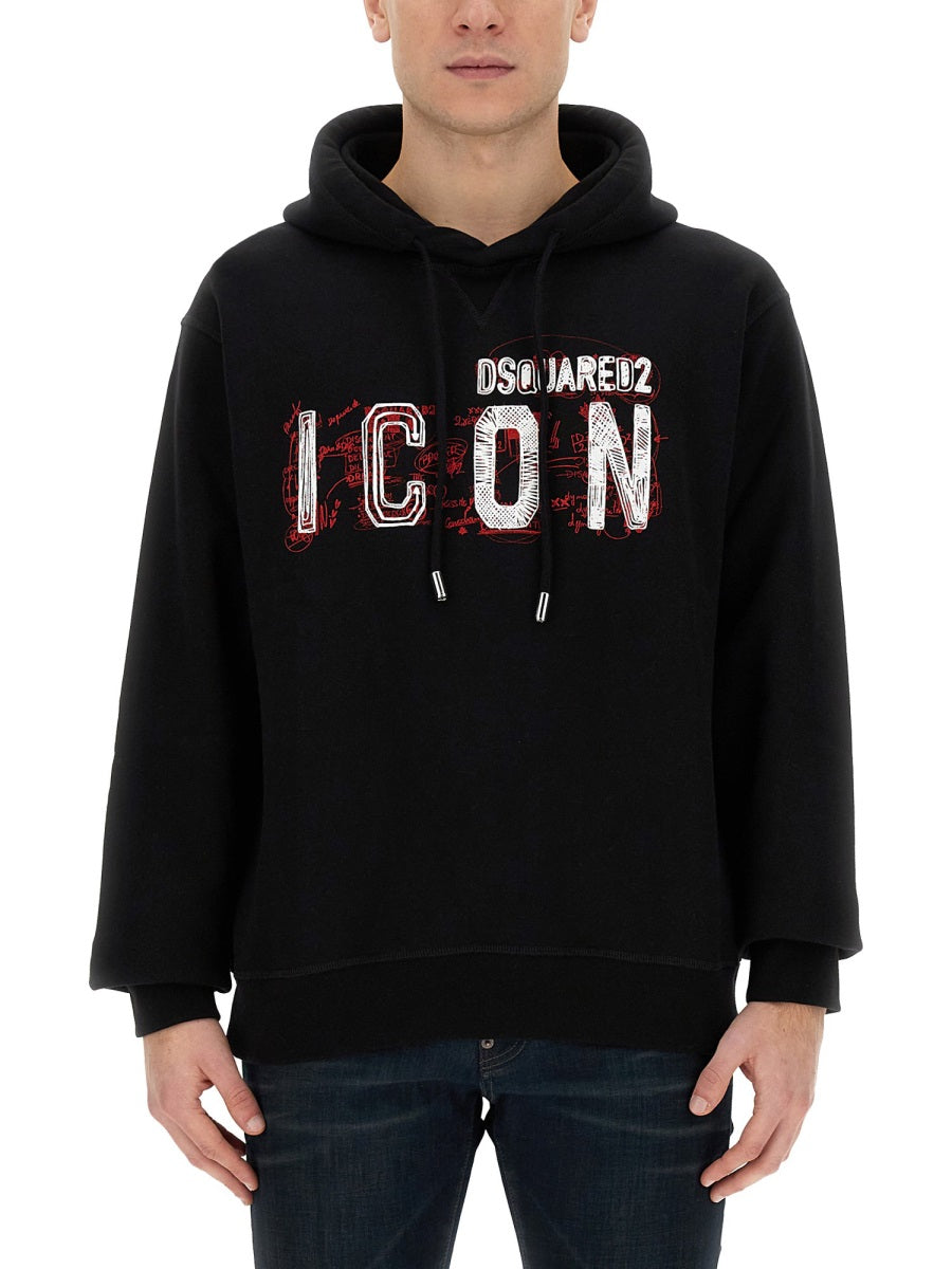 Dsquared Men "Icon" Scribble Cool Fit Sweatshirt