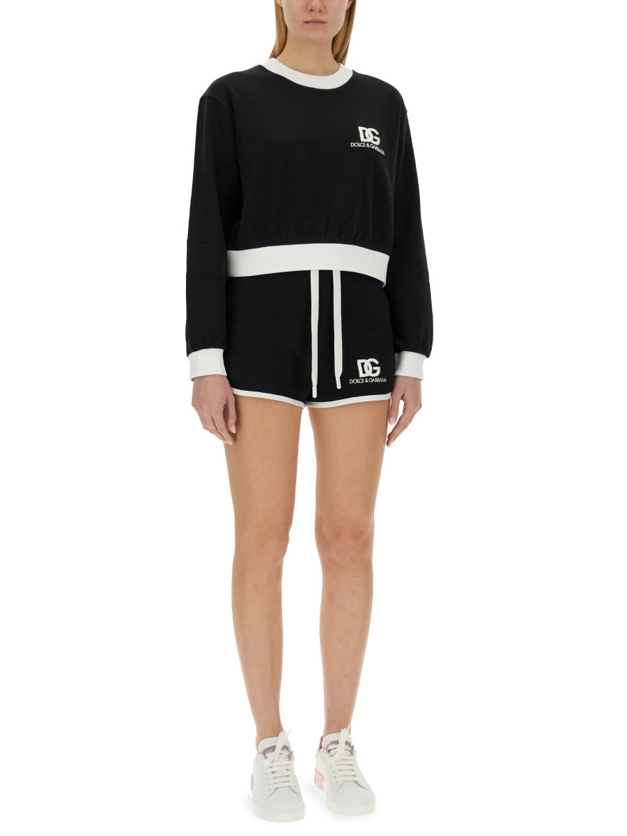 Dolce & Gabbana Women Shorts With Logo Embroidery