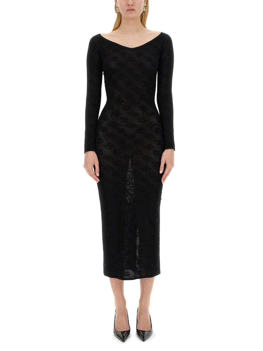 Dolce & Gabbana Women Jacquard Logo Sheath Dress