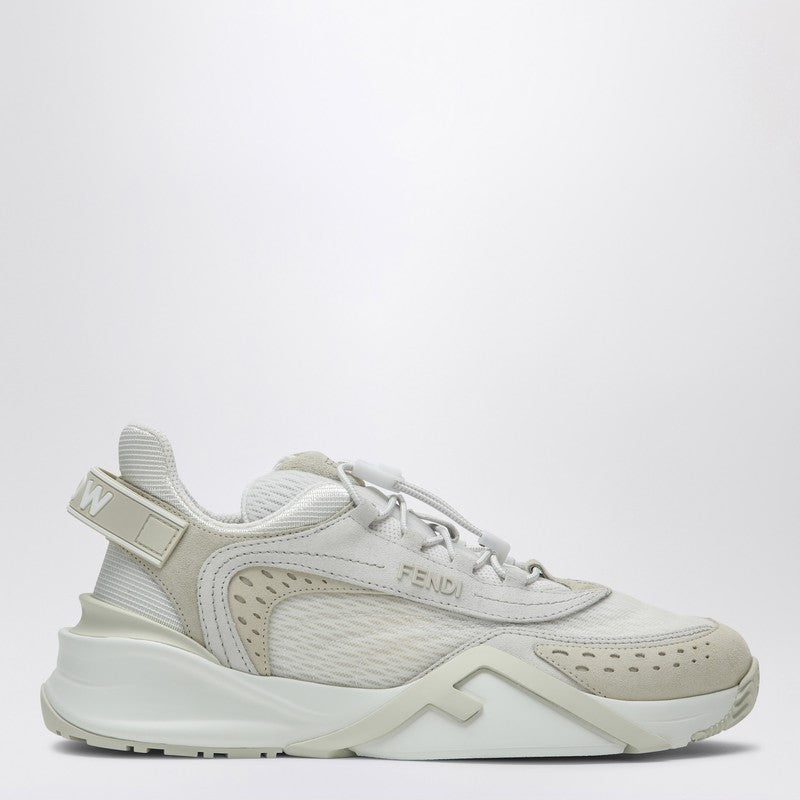 Fendi Fendi Flow Sneaker In White Mesh And Suede Women