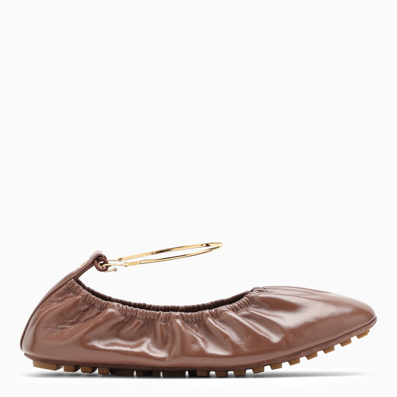 Fendi Fendi Filo Jasper-Coloured Leather Ballerina Women
