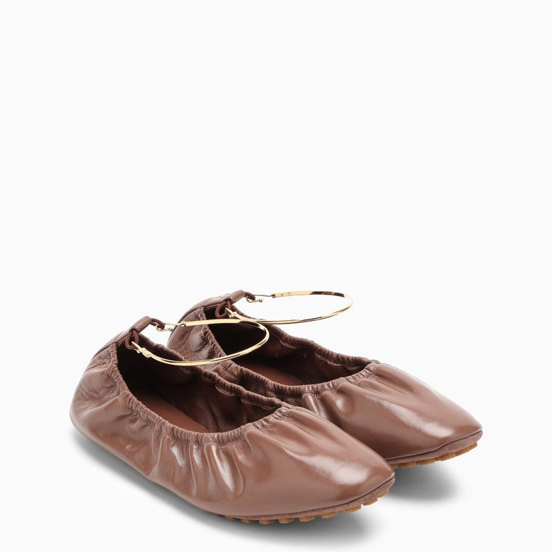 Fendi Fendi Filo Jasper-Coloured Leather Ballerina Women