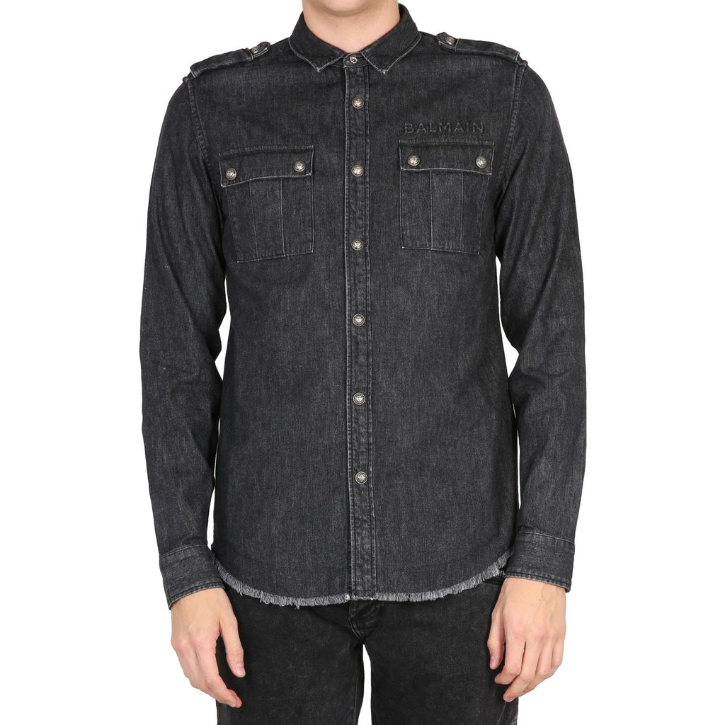 Balmain Cotton Denim Shirt Men