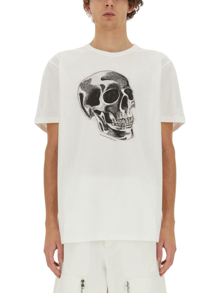 Alexander Mcqueen Men Skull Print T-Shirt