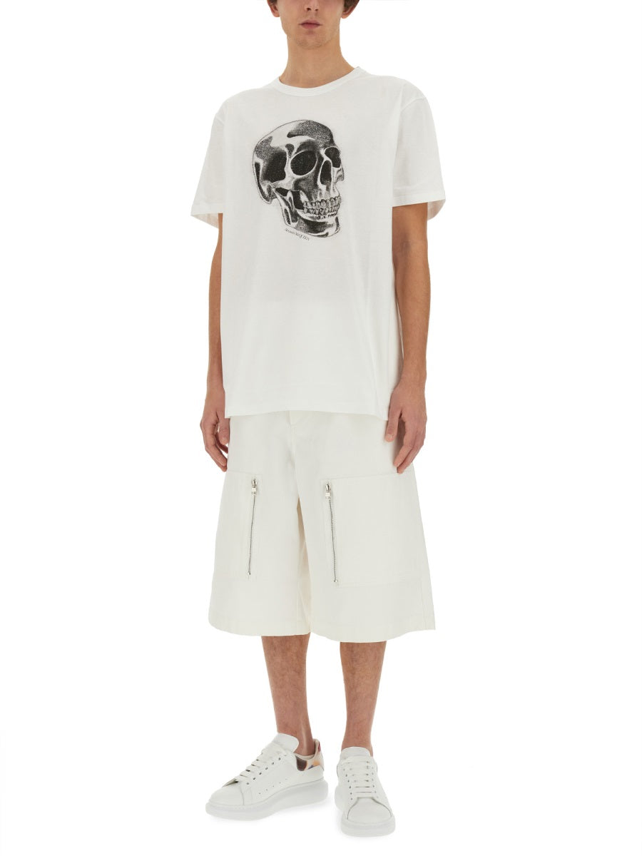Alexander Mcqueen Men Skull Print T-Shirt