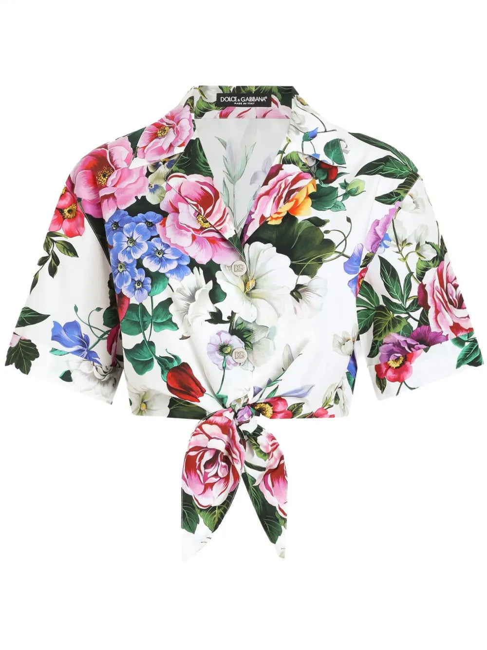 Dolce & Gabbana Women Shirt With Flower Print Bow