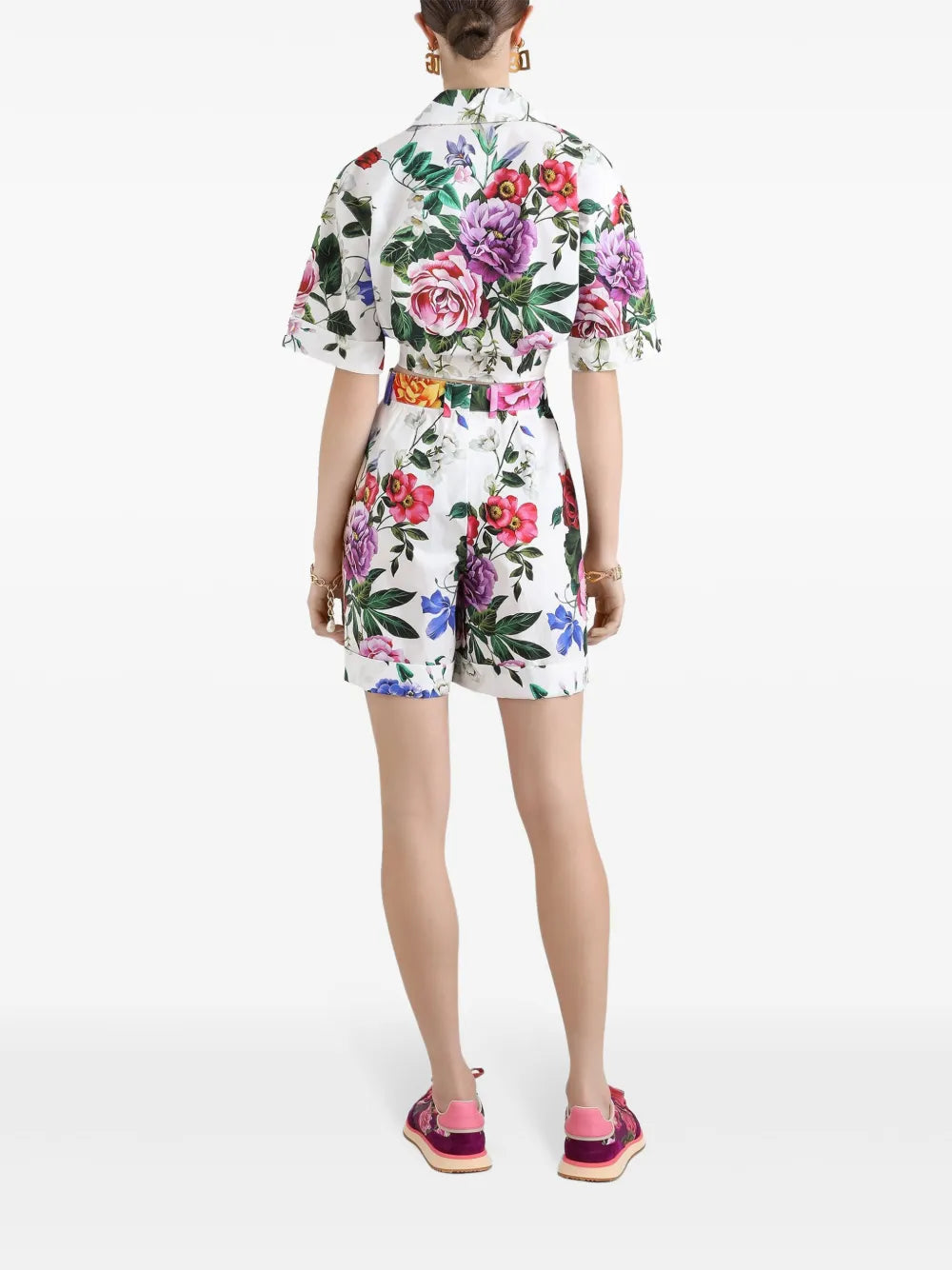 Dolce & Gabbana Women Shirt With Flower Print Bow