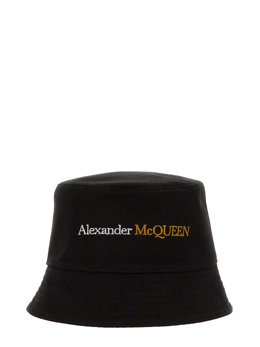 Alexander Mcqueen Men Bucket Hat With Logo