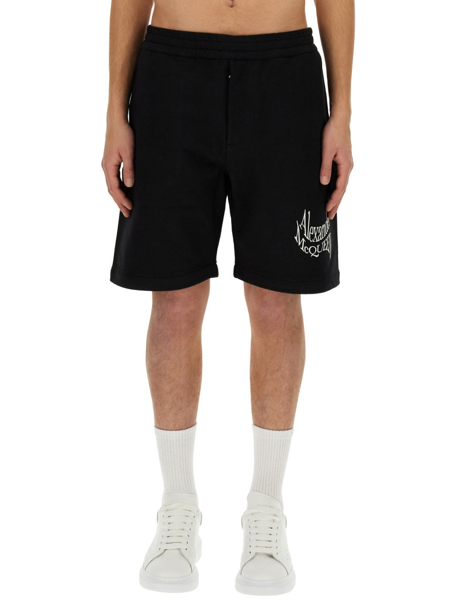 Alexander Mcqueen Men Bermuda With Logo