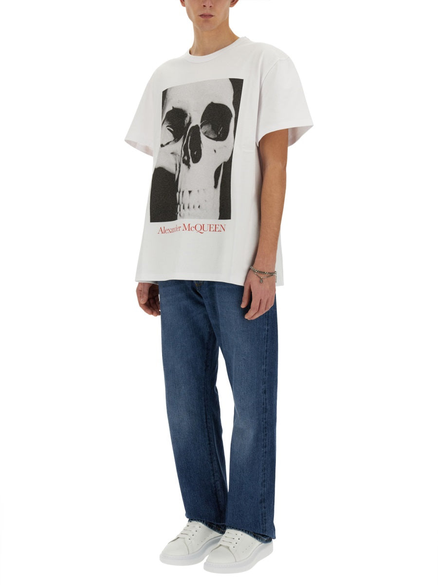 Alexander Mcqueen Men Skull Print T-Shirt