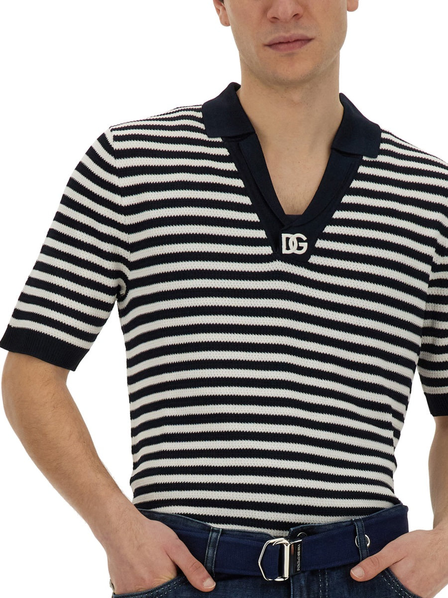 Dolce & Gabbana Men V-Neck Polo Shirt