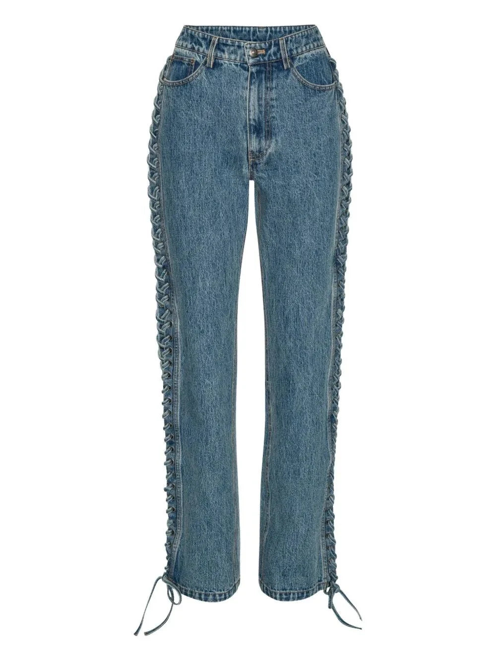 Rotate Women Laced Straight Leg Jeans